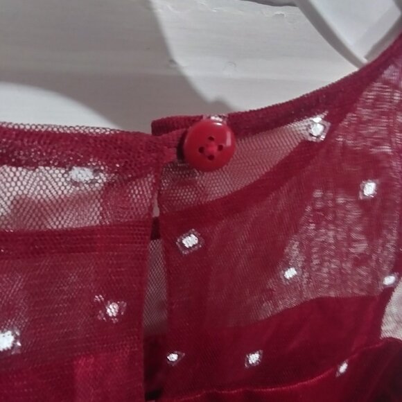 Jona Michelle Sparkle Netting Dress with Bow Red/Cranberry sz 5 - Picture 12 of 12